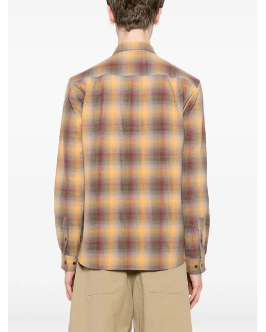 YMC Brown Plaid Curtis Shirt for men