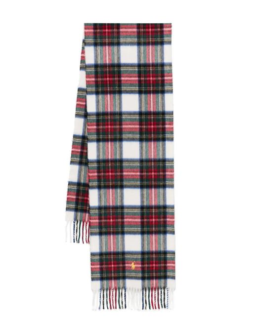 Sciarpa A Quadri di Polo Ralph Lauren in White da Uomo