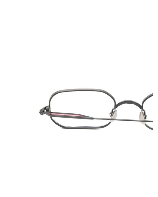 Matsuda White Rectangular-Frame Glasses