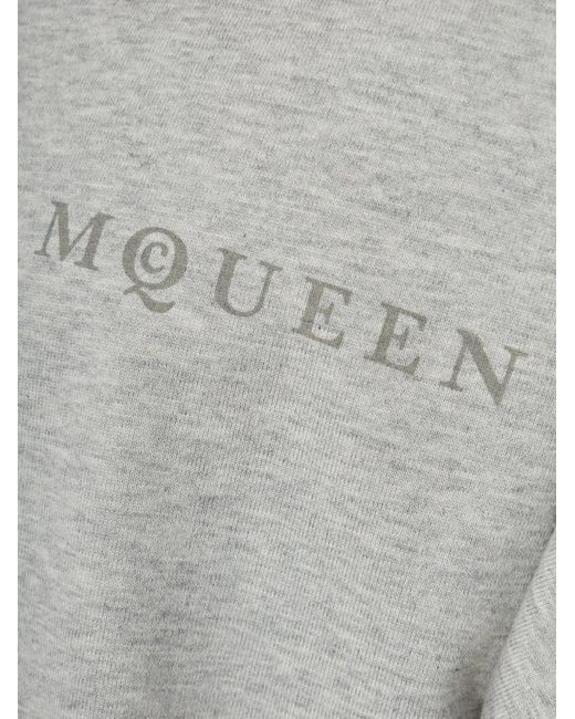 McQueen White Logo-Print T-Shirt for men