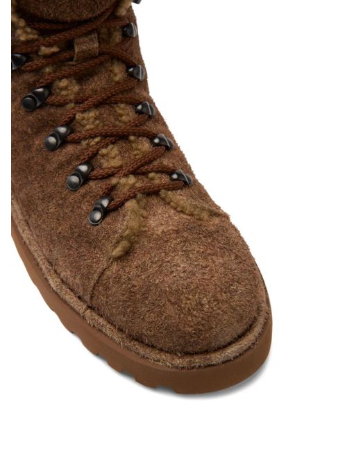 Marsèll Brown Pallottola Shearling Lace-Up Boots