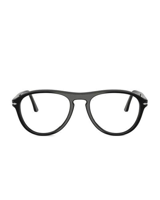 Persol Black Pilot-Frame Glasses