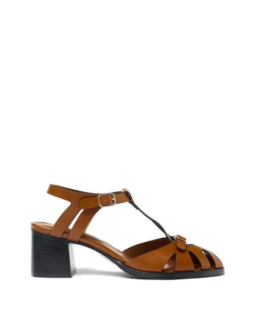 Scarosso Brown Giulia Woven Caged Sandals