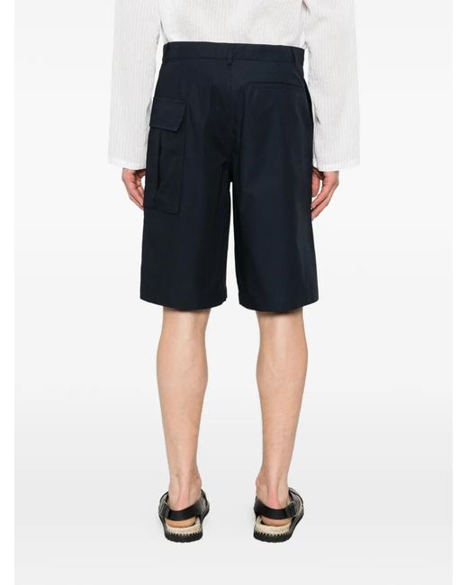 Amaranto Black Belt-Loops Shorts for men