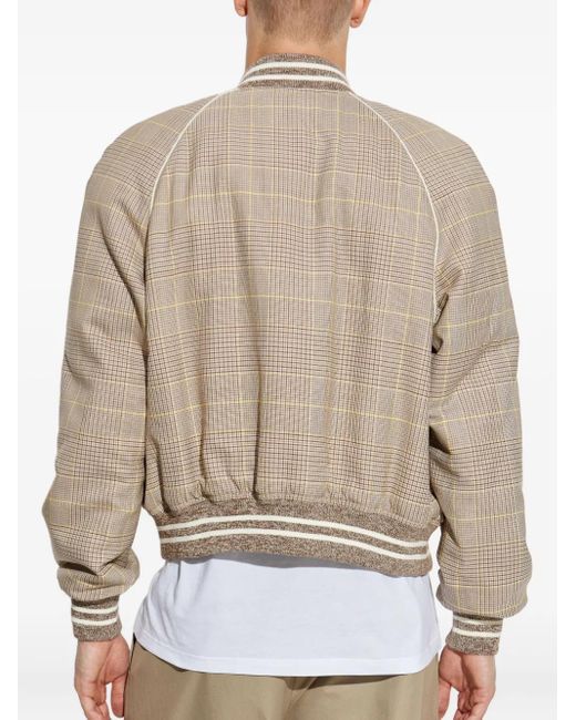 McQueen White Checked Bomber Jacket for men