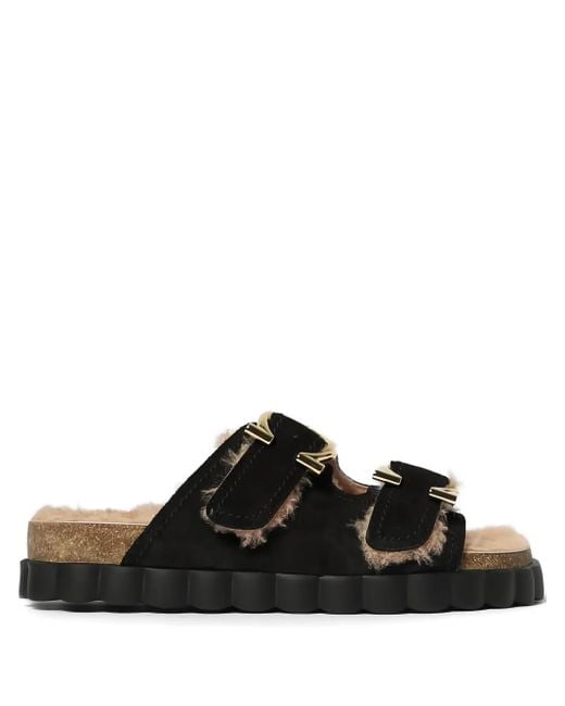 Ferragamo Black Kapalua Buckled Sandals