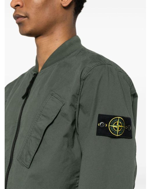 Stone Island Green Compass-badge Bomber Jacket for men