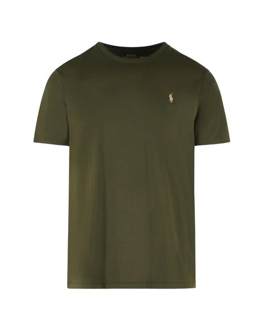Polo Ralph Lauren Green Logo-Embroidered Cotton T-Shirt for men
