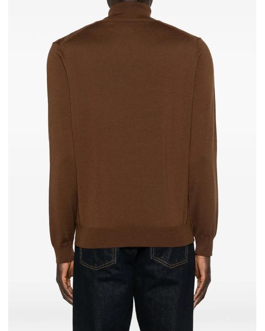 Corneliani Brown Roll-Neck Sweater for men