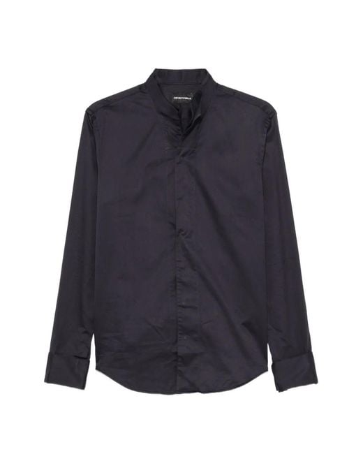 Emporio Armani Blue Buttoned Shirt for men