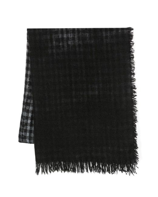 Écharpe à carreaux en laine mélangée Faliero Sarti en coloris Black