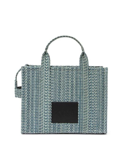 Marc Jacobs Blue The Monogram Washed Denim Medium Tote Bag