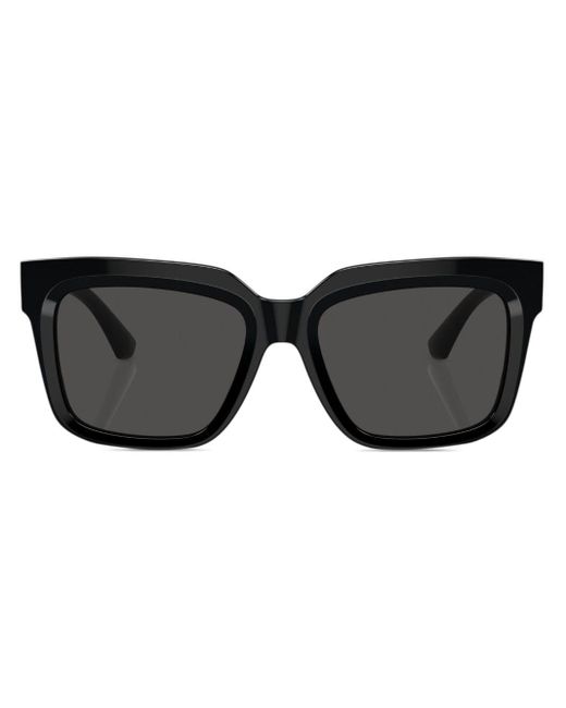 Burberry Black Eckige Sonnenbrille mit Logo-Schild