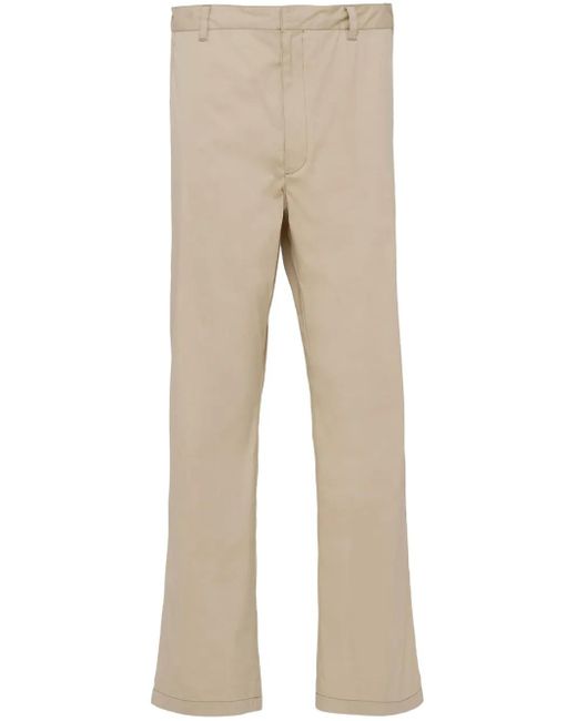 Prada Natural Mid-Rise Tapered Trousers for men