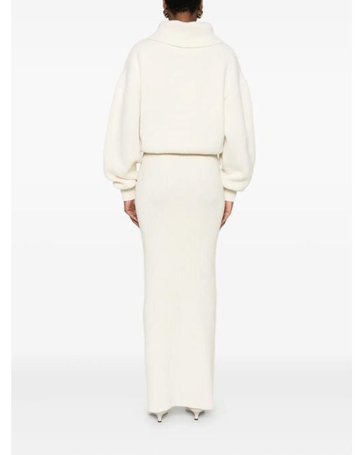 Jacquemus White The Pallone Knit Dress