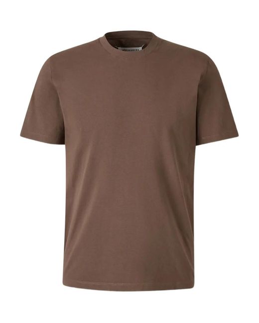 Maison Margiela Brown Short Sleeve T-Shirt With Four Stitches for men