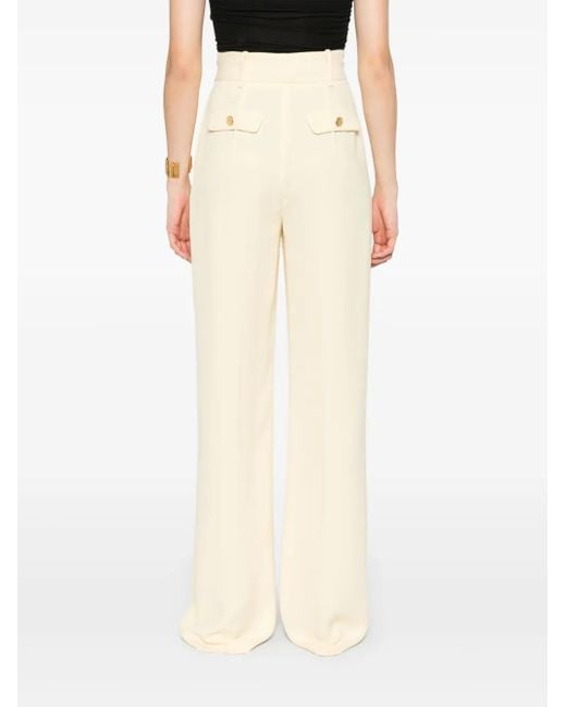 Pantalon Droit À Taille Haute Elisabetta Franchi en coloris White