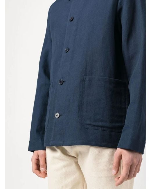 A.P.C. Blue Button-Up Jacket for men