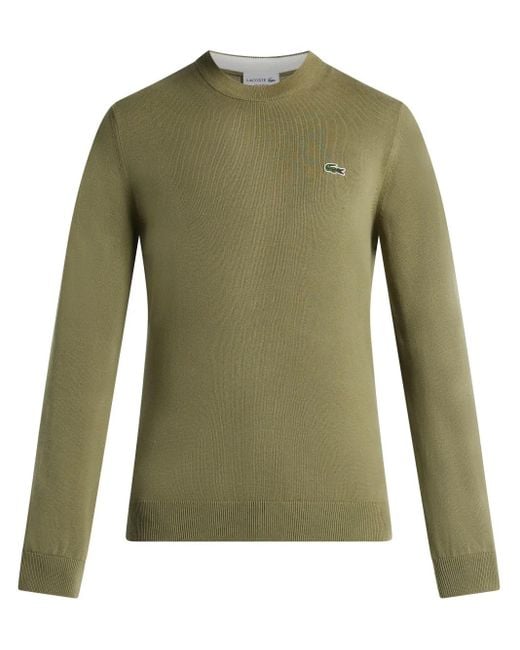 Pull En Coton À Patch Logo Lacoste pour homme en coloris Green