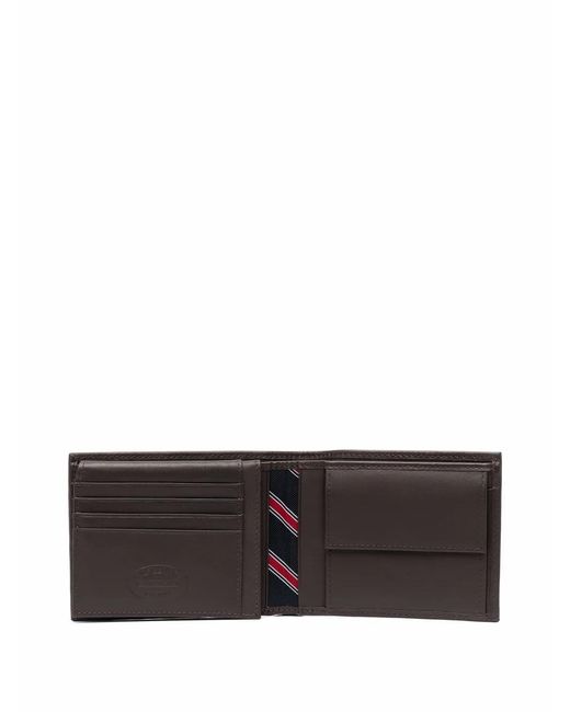 Tommy Hilfiger Brown Logo-Patch Leather Wallet for men