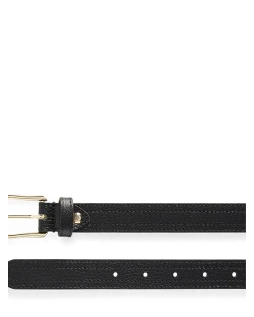 Lancel Black Grained Leather Belt