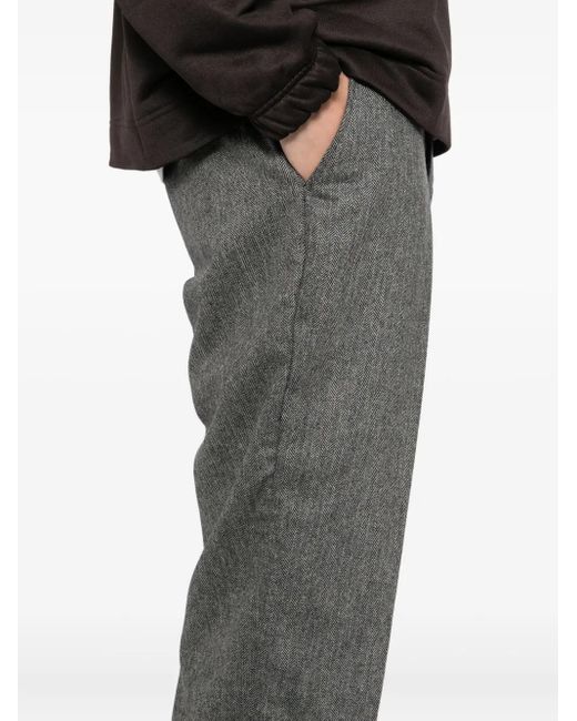 Lacoste Gray Herringbone Trousers for men
