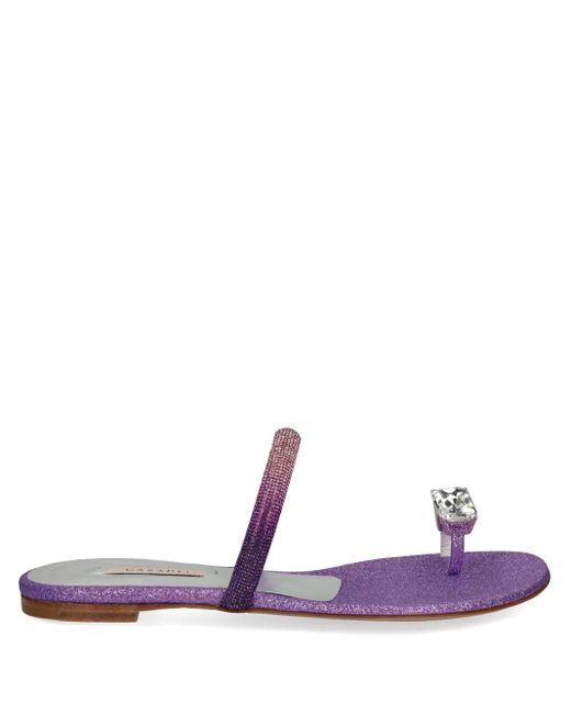 Casadei Purple Ring-Detail Slides