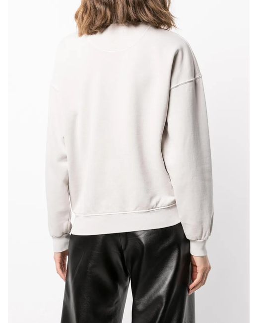 Anine Bing Gray Graphic-Print Crew Neck Sweatshirt