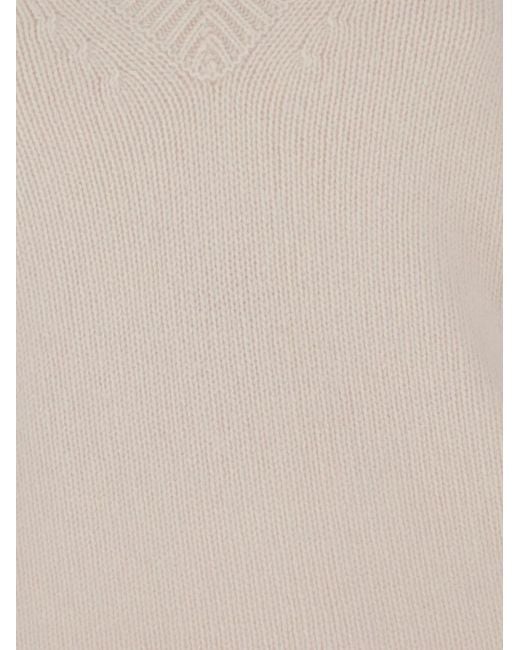 Vanisé White V-Neck Jumper