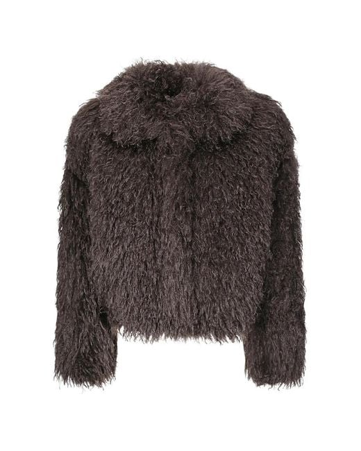 Tagliatore Gray Faux-Fur Collar Jacket