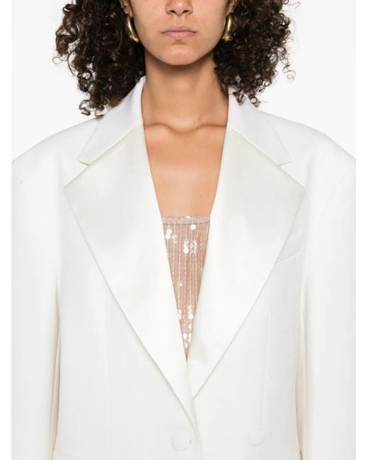 P.A.R.O.S.H. White Wide-Lapel Blazer