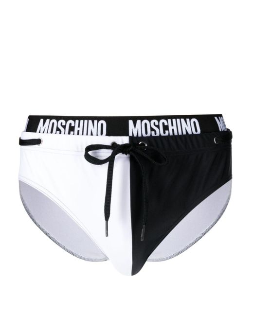 Slip de bain à bande logo Moschino pour homme en coloris Black
