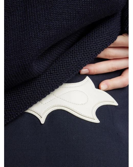 Prada Midi-Rok Met Franje En Stiksel in het Blue