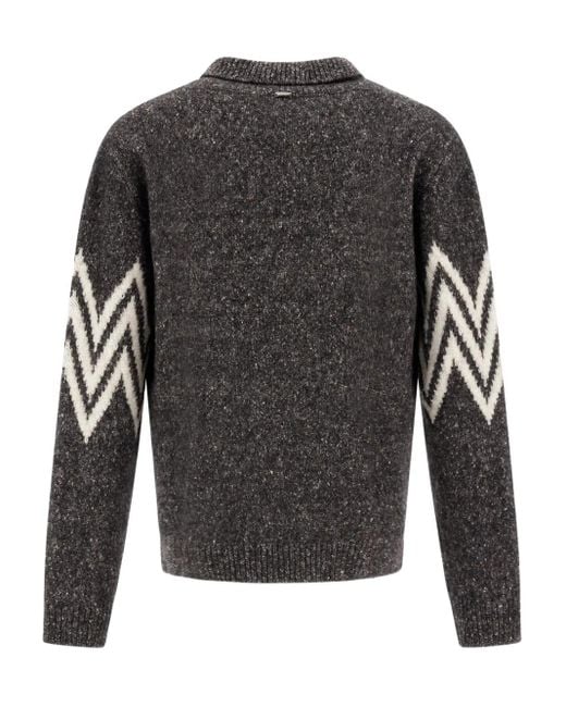 Pull À Motif Zig-Zag Herno pour homme en coloris Gray