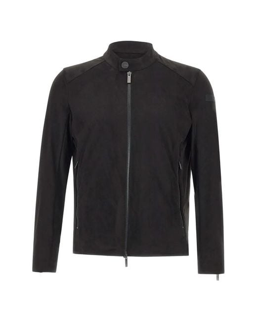 Rrd Black Zip Biker Jacket for men