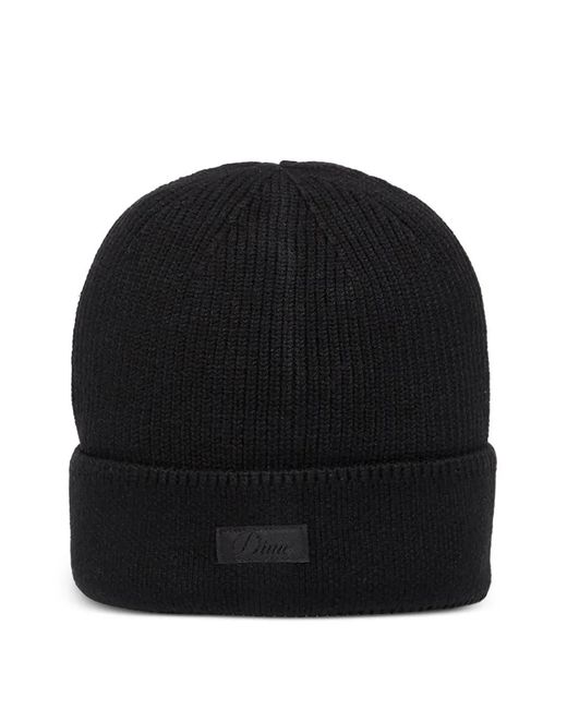 Dime Black Gerippte Beanie