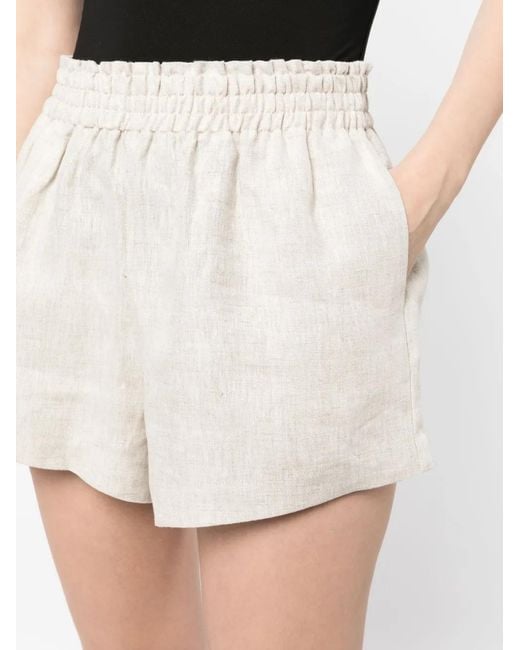 Reformation White Mila Linen Shorts