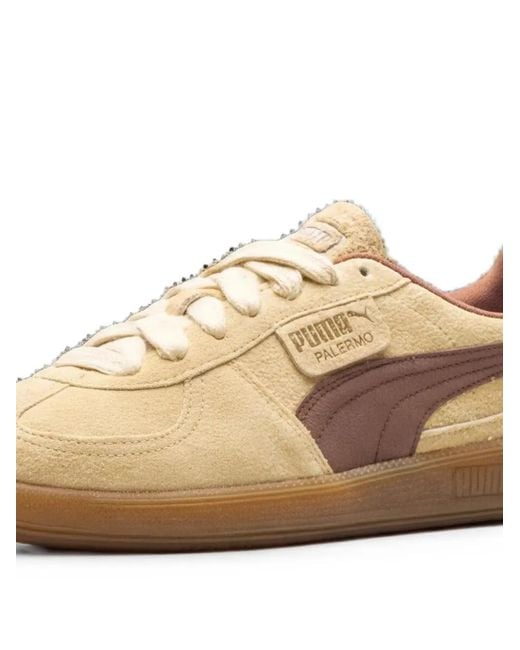 PUMA Brown Palermo Hairy Sneakers for men