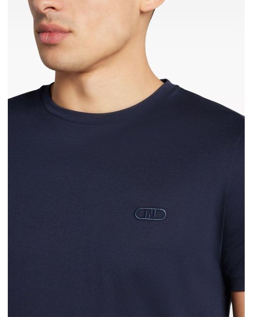 T-shirt con ricamo O'Lock di Fendi in Blue da Uomo