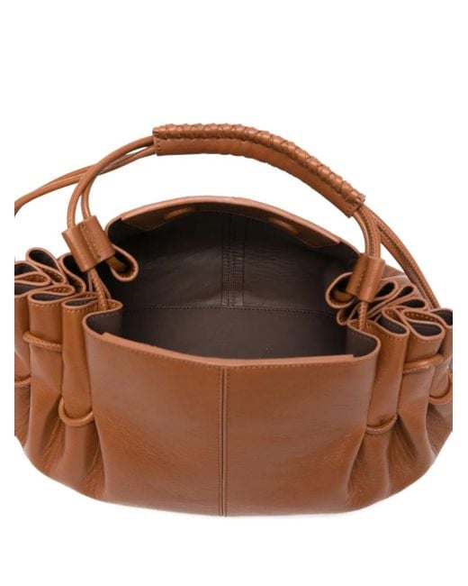 Hereu Brown Arta Gathered-Detail Tote Bag