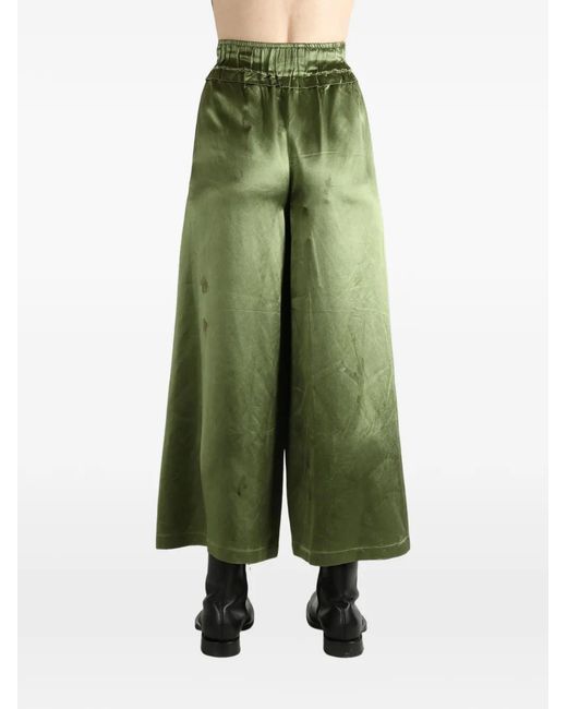 MUTEDANCE Green Silk Trousers