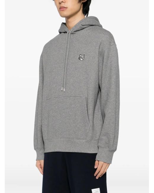 Maison Kitsuné Gray Fox-head Patch Hoodie for men
