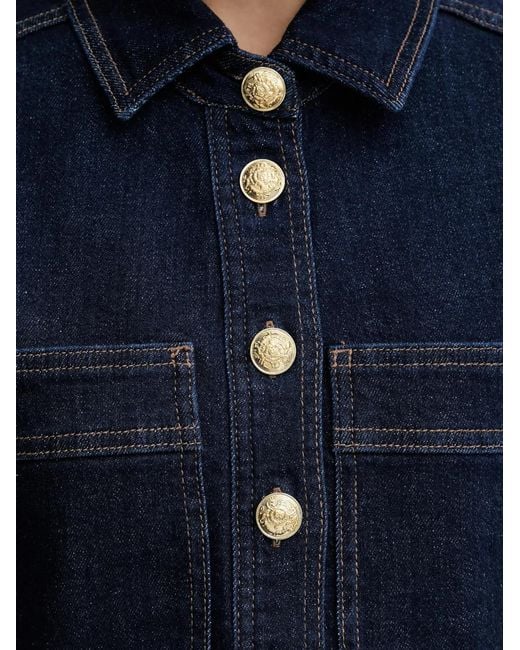 DKNY Blue Mini Shift Button Denim Dress