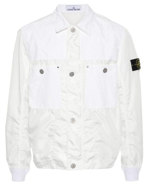 Stone Island White Compass-Badge Lightweight Jacket for men