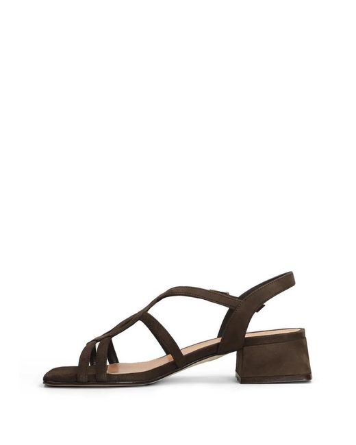 Julie Dee Brown Strappy Block-Heel Sandals