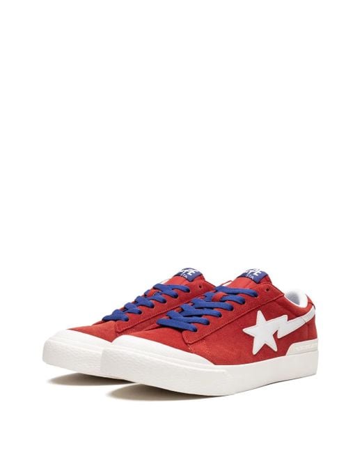 A Bathing Ape Red Mad Sta #1 M1 Sneakers