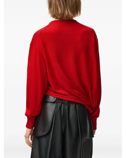 Pull Torsadé À Col V Loewe en coloris Red