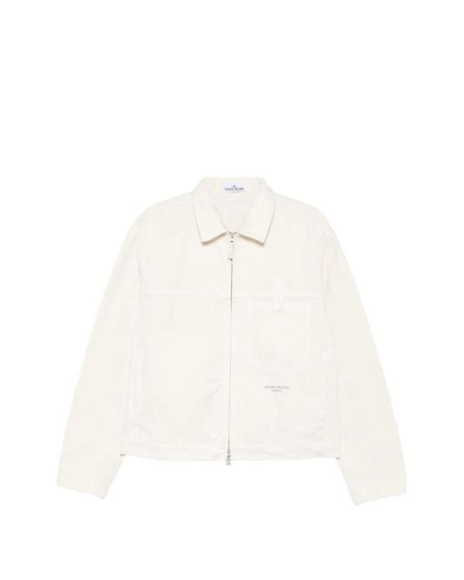 Stone Island メンズ ホワイト シャツジャケットの通販はau PAY
