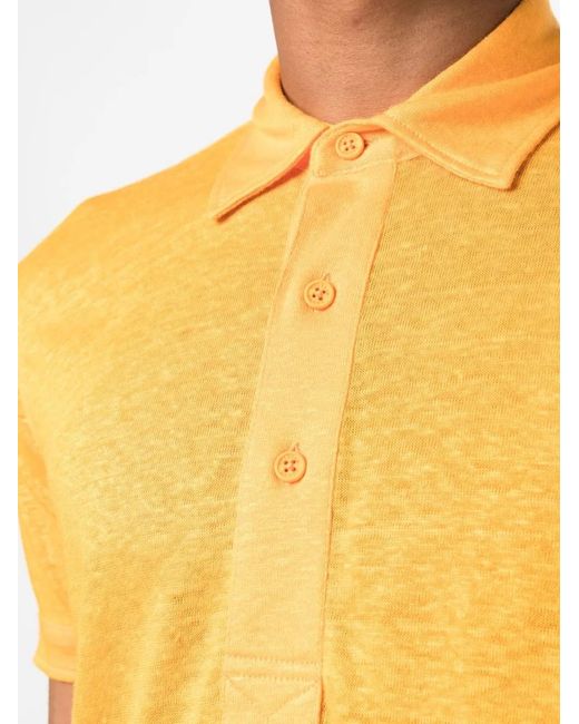 Orlebar Brown Yellow Sebastien Linen Polo Shirt for men