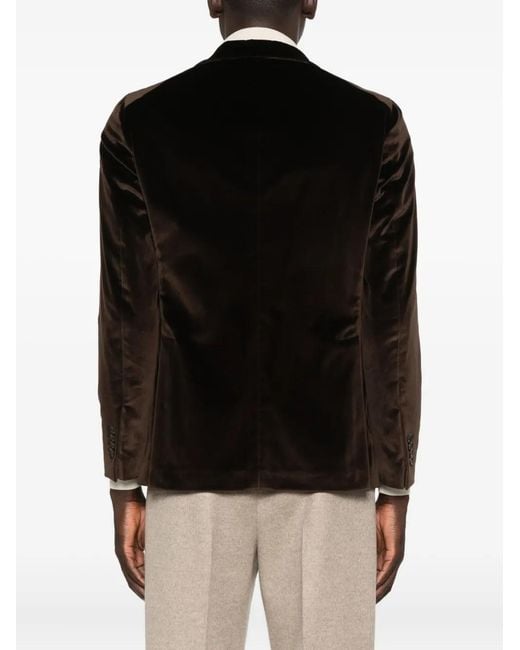 Tagliatore Black Velvet Patch-Pocket Blazer for men